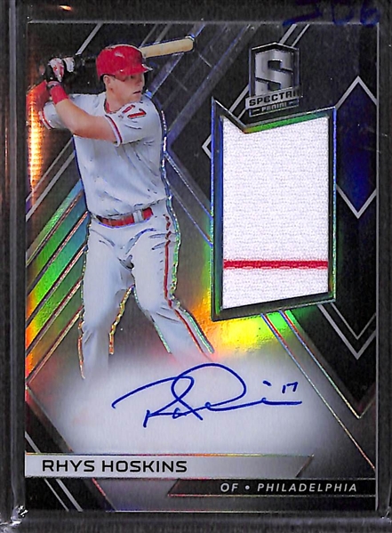 Lot of 3 Baseball Autograph Relic Cards w. Rhys Hoskins & Trey Mancini